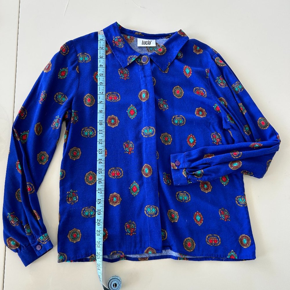 Lucia Vintage Patterned Button Up Top - Picture 4 of 10